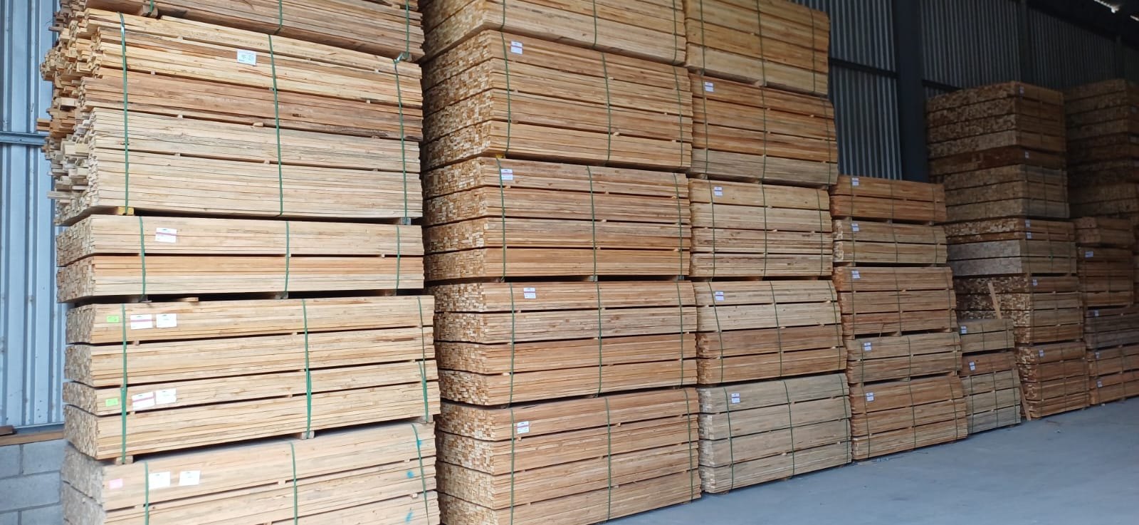 Madera preparada y almacenada